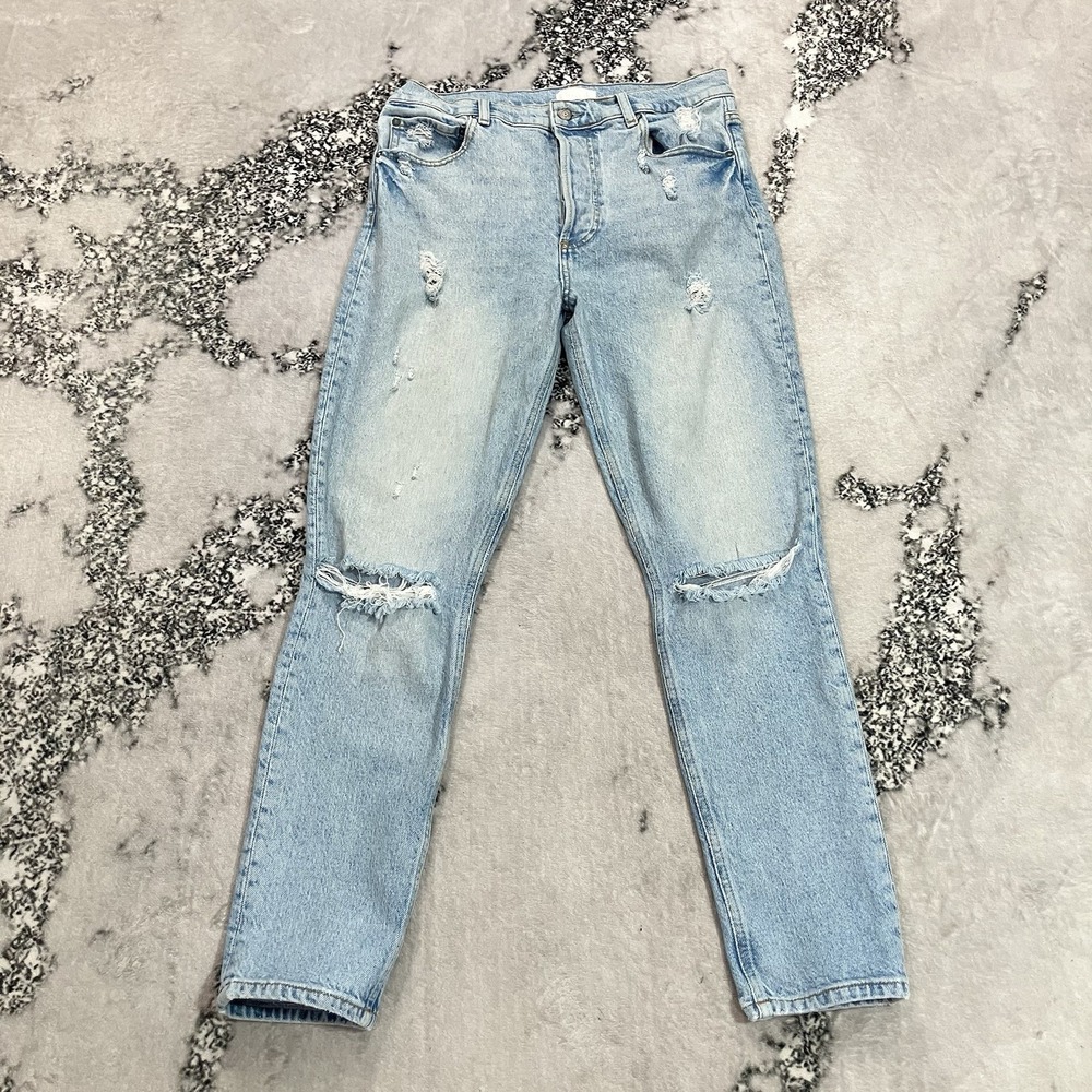 Boyish The Billy Womens Jeans Size 30 Light Wash Distressed High Rise Skinny